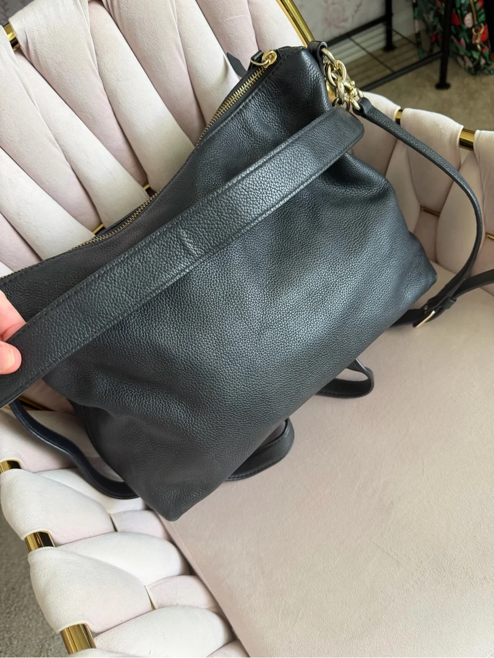 Kate Spade ♠️ Larchmont Ave Alena Black Leather Shoulder Bag